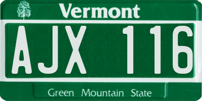 VT license plate AJX116