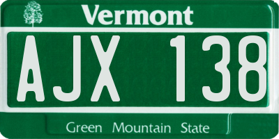 VT license plate AJX138