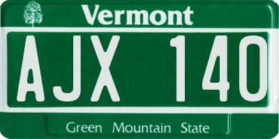 VT license plate AJX140