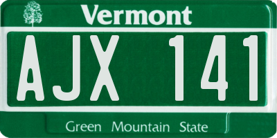 VT license plate AJX141