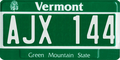 VT license plate AJX144