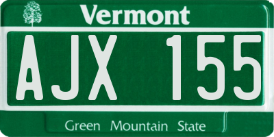 VT license plate AJX155