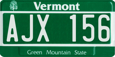 VT license plate AJX156