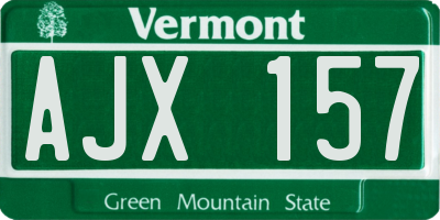 VT license plate AJX157