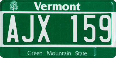 VT license plate AJX159