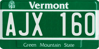 VT license plate AJX160