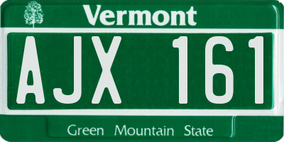 VT license plate AJX161