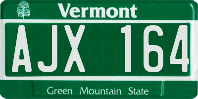 VT license plate AJX164