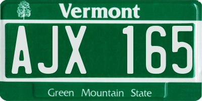 VT license plate AJX165