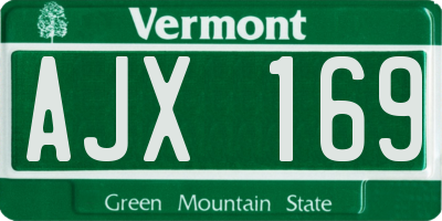 VT license plate AJX169