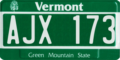 VT license plate AJX173