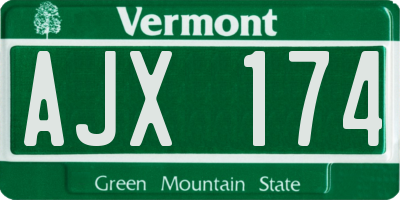VT license plate AJX174