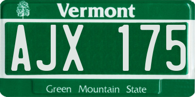 VT license plate AJX175
