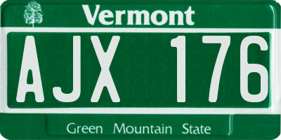 VT license plate AJX176