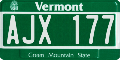 VT license plate AJX177