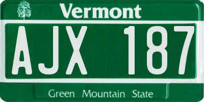VT license plate AJX187