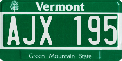 VT license plate AJX195