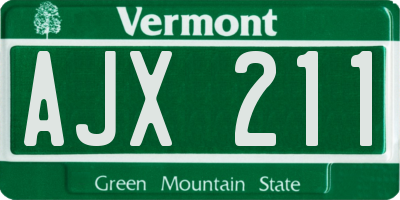 VT license plate AJX211