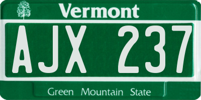 VT license plate AJX237