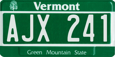 VT license plate AJX241