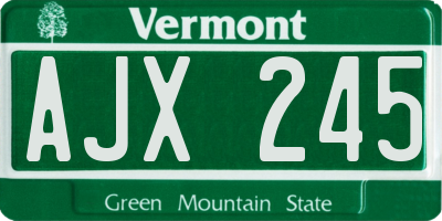 VT license plate AJX245