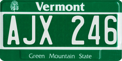 VT license plate AJX246