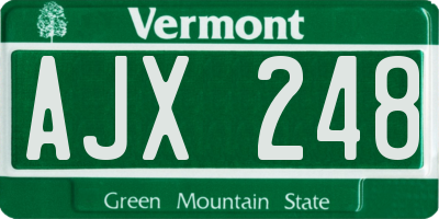 VT license plate AJX248