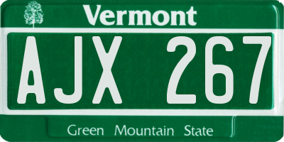 VT license plate AJX267
