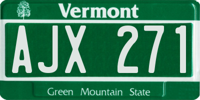 VT license plate AJX271