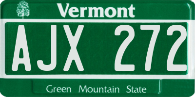 VT license plate AJX272