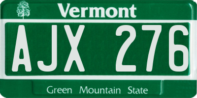 VT license plate AJX276