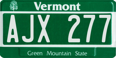 VT license plate AJX277