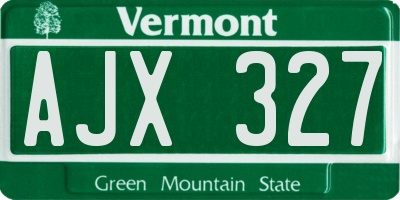 VT license plate AJX327