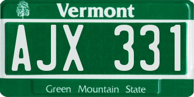 VT license plate AJX331