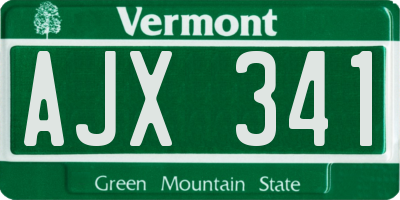 VT license plate AJX341