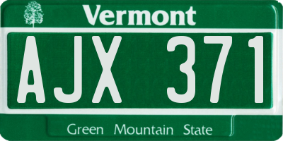 VT license plate AJX371