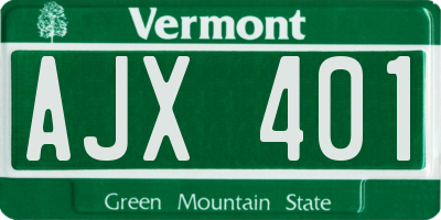 VT license plate AJX401