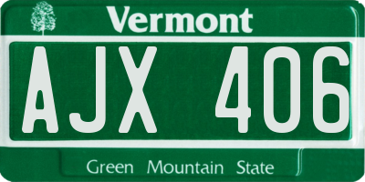 VT license plate AJX406