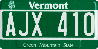 VT license plate AJX410