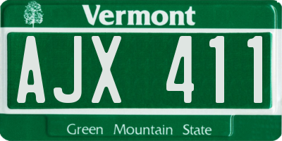 VT license plate AJX411