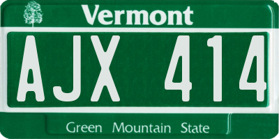 VT license plate AJX414