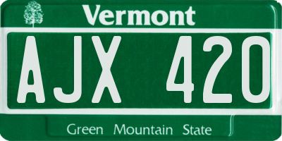 VT license plate AJX420