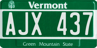 VT license plate AJX437