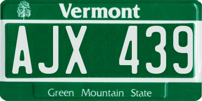 VT license plate AJX439