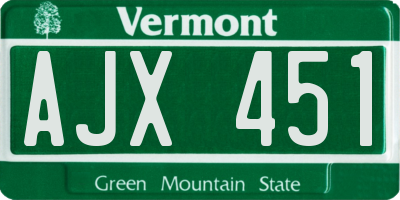 VT license plate AJX451