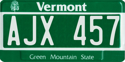 VT license plate AJX457
