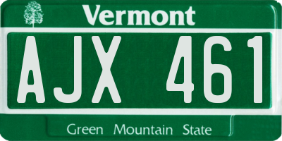 VT license plate AJX461