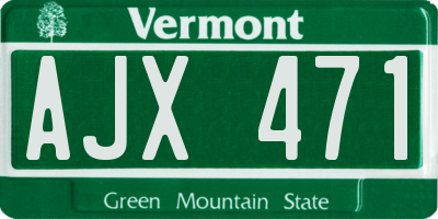 VT license plate AJX471