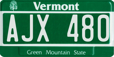 VT license plate AJX480