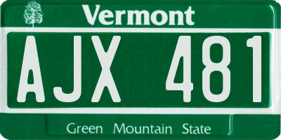 VT license plate AJX481